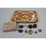 Collection of costume jewellery & tray