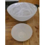 2 large glass bowls