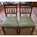 Set of 6 oak dining chairs upholstered with Aston Martin seat leather