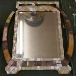Mother of pearl bevelled glass mirror