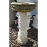 Large stone pedestal birdbath - Height 88cm