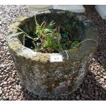 Round stone planter