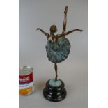 Bronze ballerina figure - Height 33cm