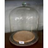 Cheese dish with glass dome cover - Approx H: 33cm