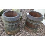 Pair of terracotta chimney pots