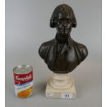 Bronze bust of gent - Height 31cm