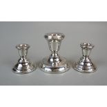 3 hallmarked silver candlesticks