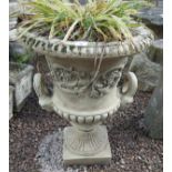 Large stone pedestal planter - Approx height: 82cm