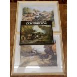 L/E The Railway Paintings of Don Breckon book together with 2 framed prints from the book