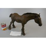 Stef Ottevanger L/E resin sculpture Shire horse - Height 30cm