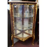 French marble top corner display cupboard