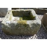 Antique stone square trough