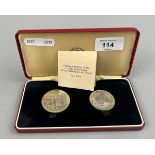 Cased set of 2 silver proof coins in commemoration of the 1100th anniversary of the settlement of