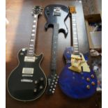 3 electric guitars