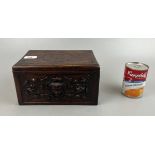 Carved wooden trinket box - Approx: W: 25cm D: 17cm H: 12.5cm