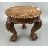 Small carved oak stool