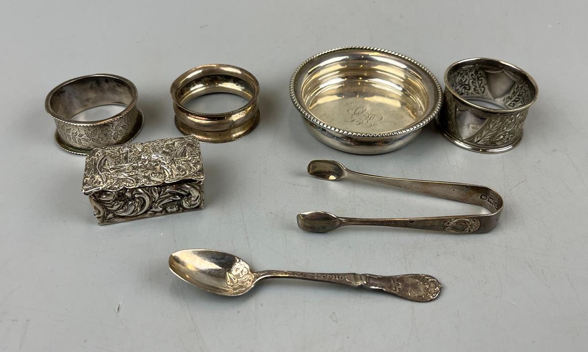 Collection of hallmarked silver to include trinket box - Approx. weight 149g