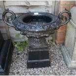 Victorian cast iron planter on stand