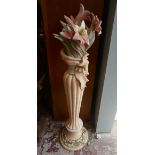 Large ceramic floor standing lamp A/F - Approx. height: 141cm