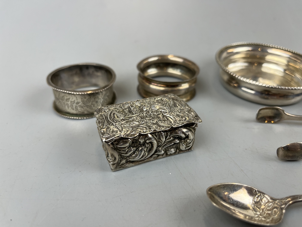 Collection of hallmarked silver to include trinket box - Approx. weight 149g - Bild 4 aus 5