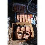 Large collection of terracotta plant pots