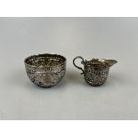 Hallmarked silver sugar bowl and jug marked CSH - Approx. weight 117g