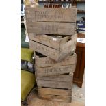 5 vintage wooden crates