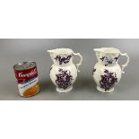 Pair of Royal Worcester Dr Wall jugs - Approx. height: 14.5cm
