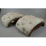 Pair of Regency foot stools with silk covers