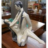 Large Art Deco figures - Approx height: 56cm
