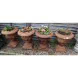 Set of 4 pedestal planters - Approx height: 62cm