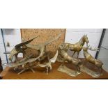 Large collection of brass animals