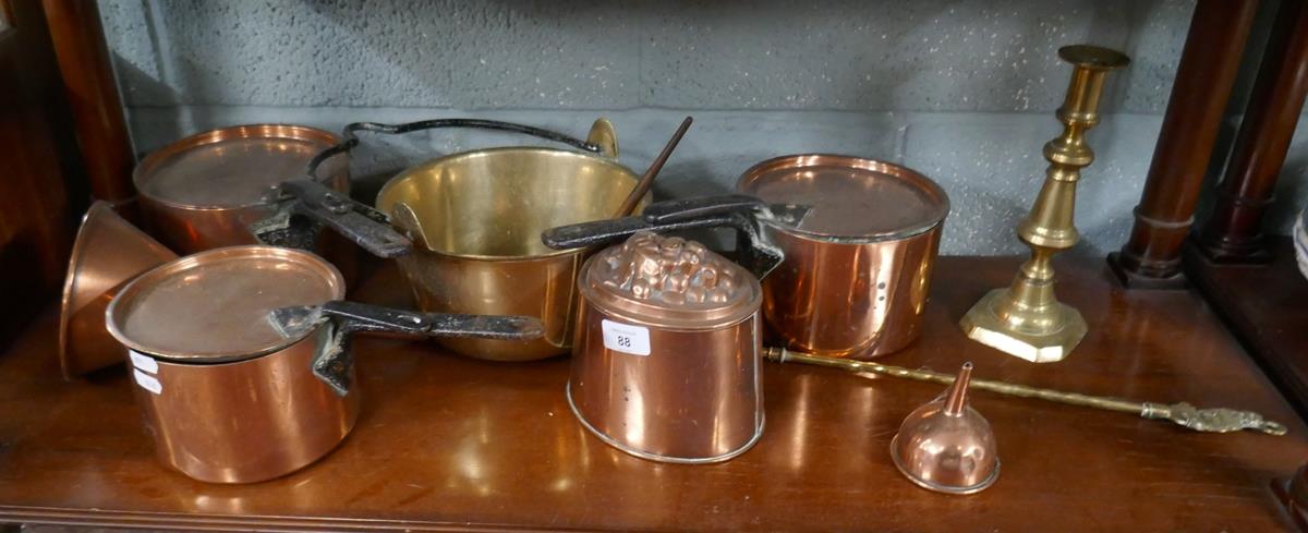 Collection of copper and brass items