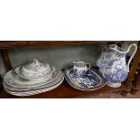 Collection of blue and white china