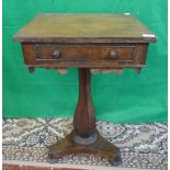 Antique mahogany pedestal table with drawer