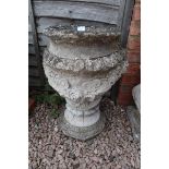 Large stone pedestal planter - Approx height: 62cm