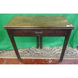 Late 18thC mahogany tea table with drawer