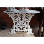 Marble top cast iron garden table