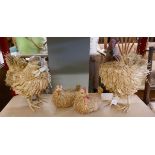 4 straw chickens