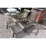 Pair of teak steamer chairs