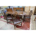 Regency style table and 6 chairs - Approx size of table L: 239cm W: 98cm H: 74cm
