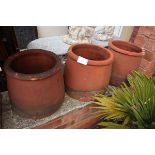 3 terracotta chimney pots