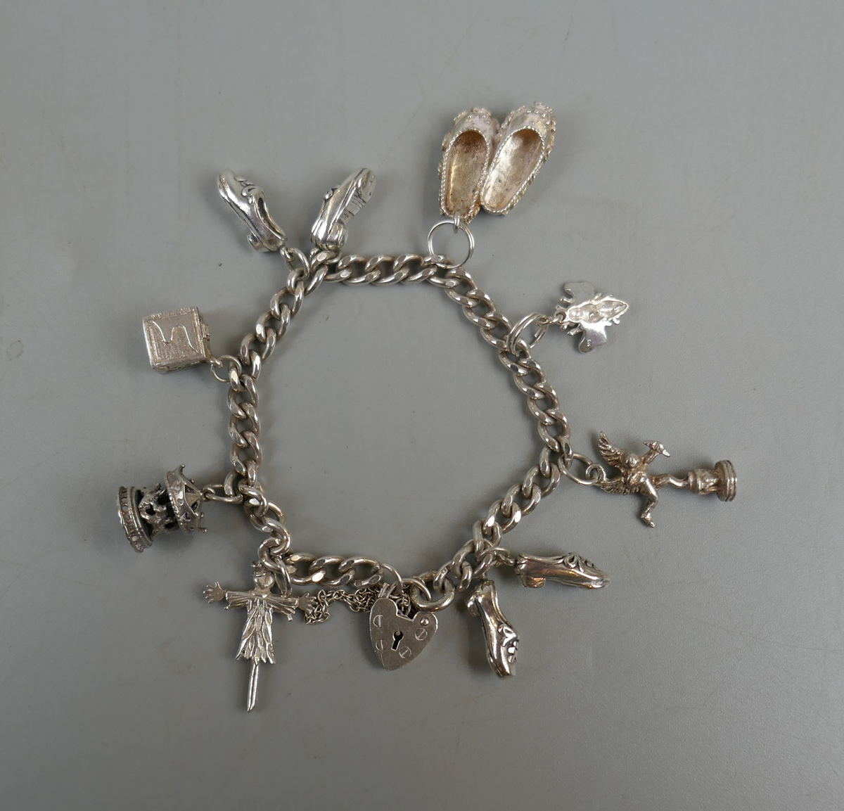 Silver charm bracelet