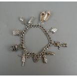 Silver charm bracelet