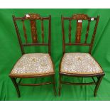 Pair of inlaid bedroom chairs