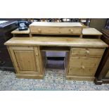 Large pine desk - Approx size: W: 152cm D: 57cm H: 97cm