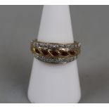 Gold ruby and diamond set ring - Approx size: O