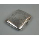 Hallmarked silver cigarette case - Approx weight: 86g