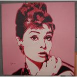 Audrey Hepburn by G Loannou Ltd edition 20/350 - Approx image size: 76cm x 76cm