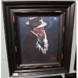 Fabian Perez Ltd edition print 84/195 - Smoking under the light II - Approx image size: 31cm x 39cm